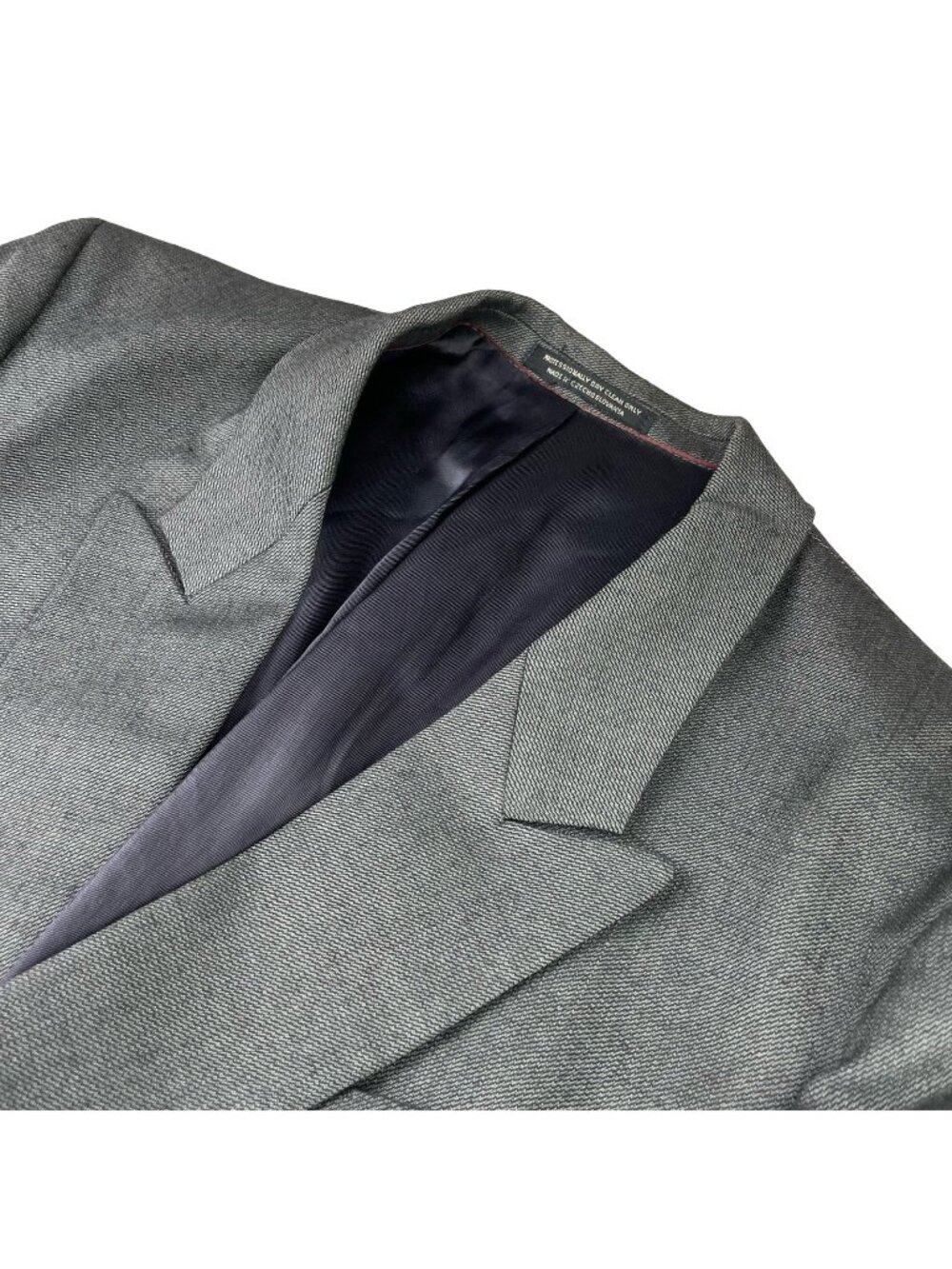 VTG Yorkshire & Hill Men's Wool Blend Double Breasted Blazer Gray • 40R US